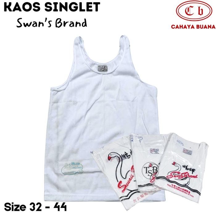 Singlet Pria Swan Brand Putih Singlet Swan Kaos Dalam Pria Size 32 - 44 Kaos Dalam Singlet Swan