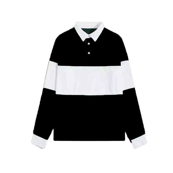 Kaos vintage Rugby Pria Kaos Polo Lengan Panjang Pria Wanita