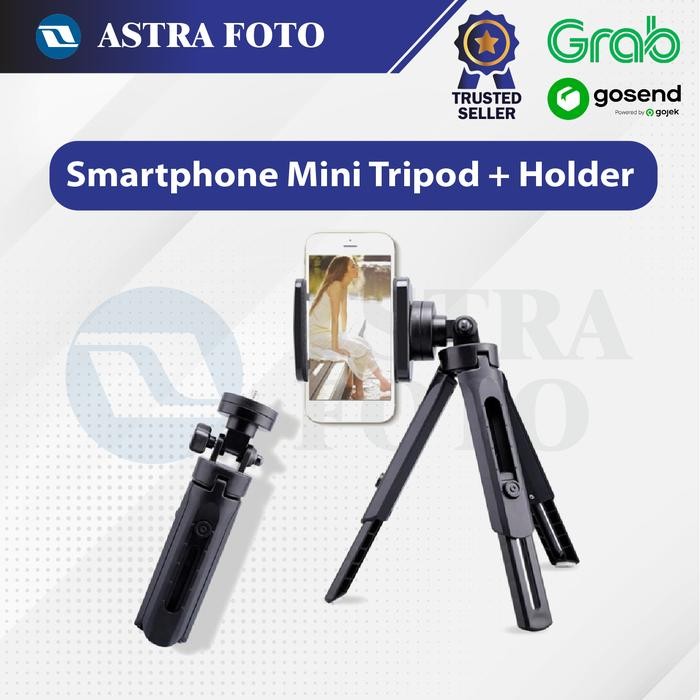 mini tripod + holder smartphone - tripod mini hp - zoom tiktok wfh [kualitas terbaik]