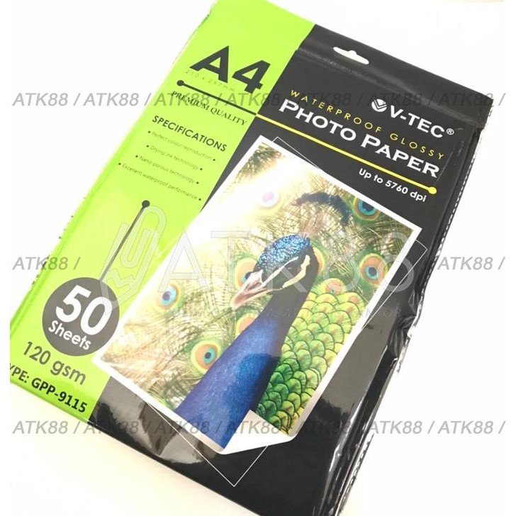 

Pilihan- V-Tec Glossy Photo Paper A4 120 Gsm Gpp-9115