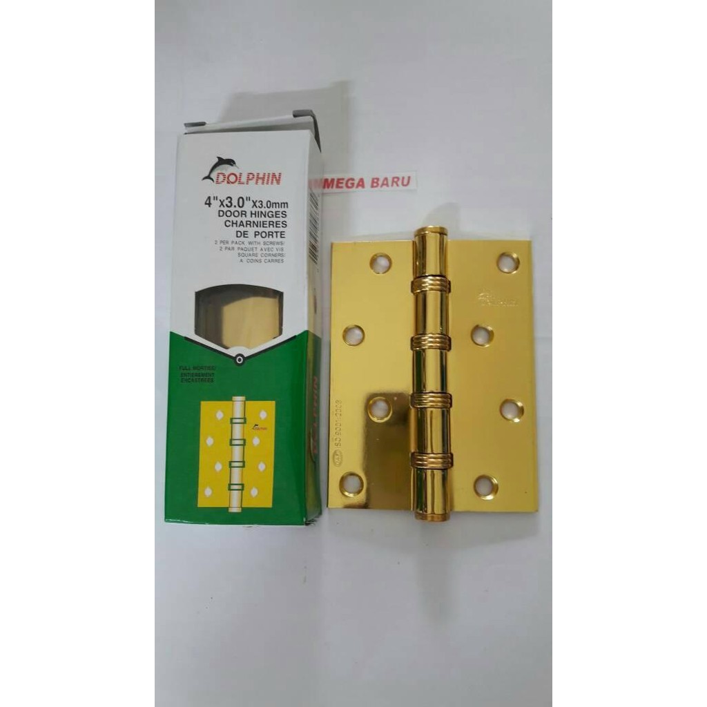 Engsel Pintu 4" Dolphin Kuning Asli (Tebal)