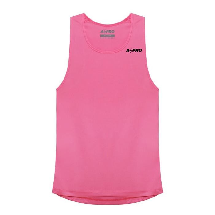 Pilihan- Aspro Women Race Running Singlet Kaos Lari Wanita - Neon Pink