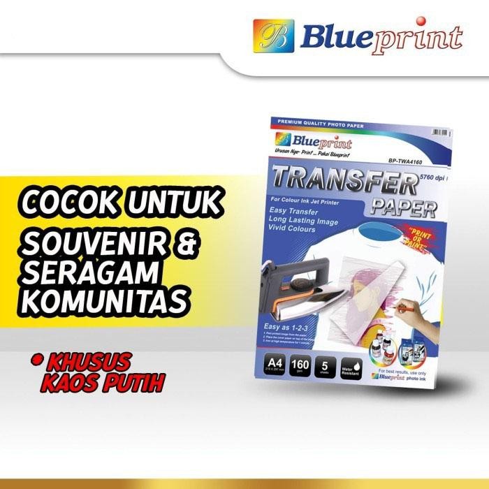 

Blueprint Transfer Paper (BP-TPA4160) - A4, 5 Sheet, 160 Gsm, Cast Coating, Glossy, Water Resistant