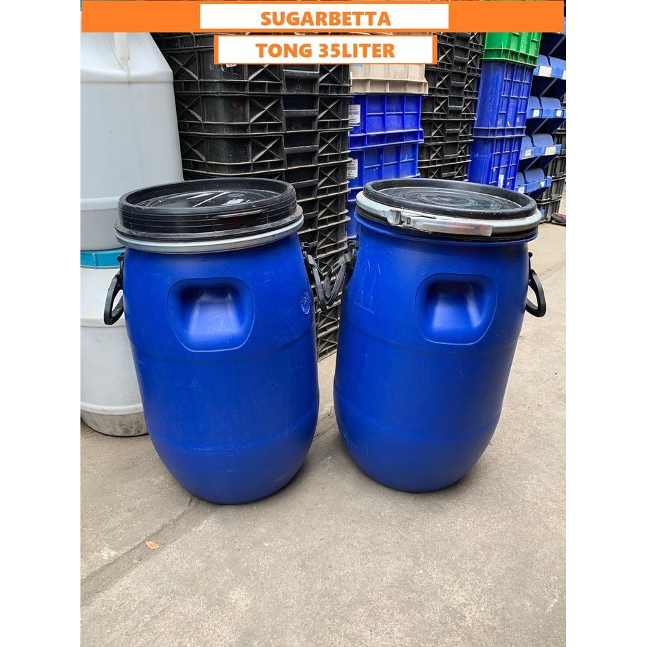 ASLI Tong Drum Bekas 30kg Foodgrade / Tong Sampah Tong Drum 30liter READY STOCK
