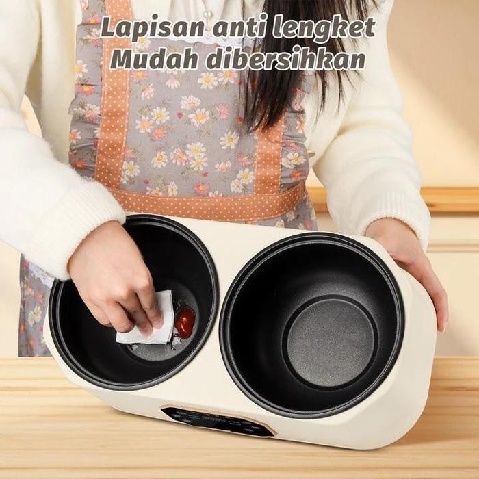 Rice Cooker Penanak Nasi Panci Ganda 3.6L Panci Listrik Double Pot Serbaguna 6 In 1/ Panci Rice