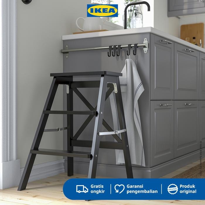 Ready IKEA BEKVAM Tangga 3 Tingkat Serbaguna Hitam 63 cm Kayu