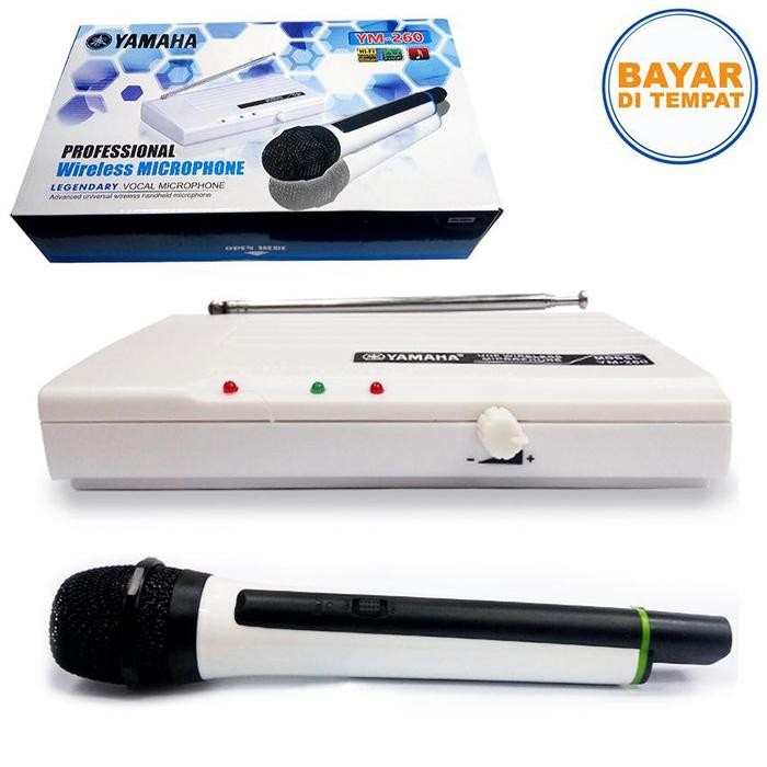 Ready Yamaha YM-260 Profesional Microphone Single Wireless Mic Suara Mantap