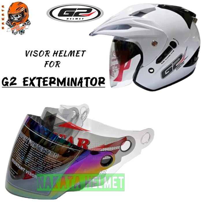 Kaca helm G2 EXTERMINATOR visor helmet g2 exterminator pelangi bening hitam