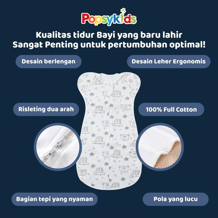 Dialogue Baby - Instant Swaddle Bedong Instan 100% Cotton Sleeping Bag Kantong Tidur Bayi Newborn