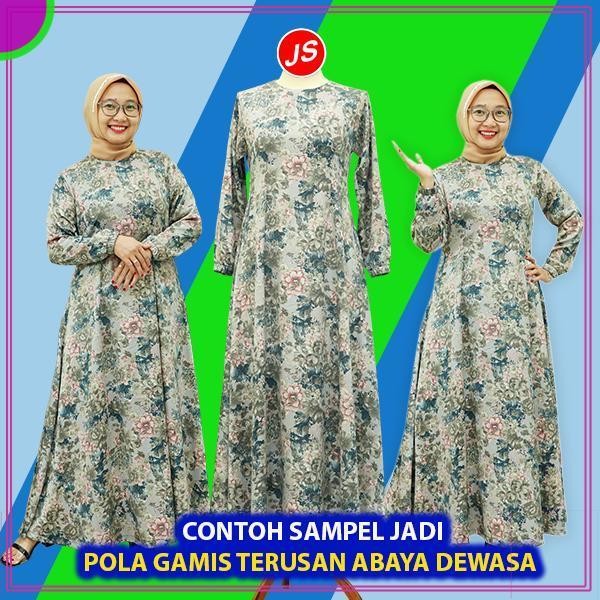 Pola Instan Gamis Terusan Abaya Dewasa