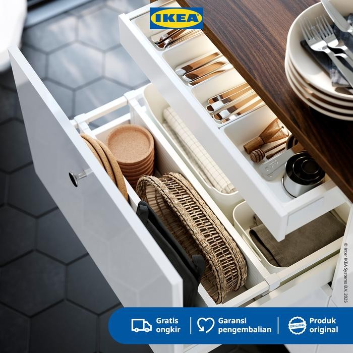 FCR0  Ikea Uppdatera Baki Pengatur Peralatan Makan Putih 32X31 Cm Plastik