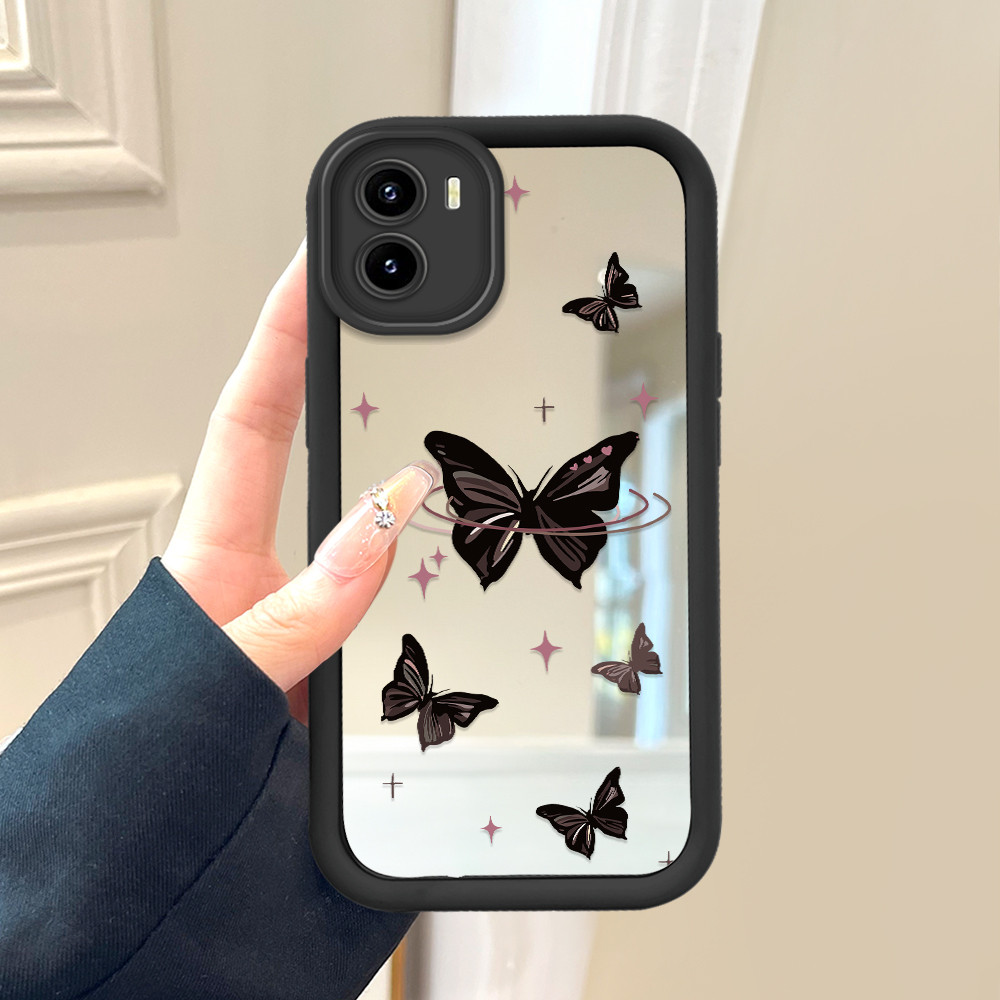 Casing Hp Untuk VIVO Y15S Y01 Y01A Y15A Y15C Cermin Softcase Case Phone Kesing Kupu 8267 JZ