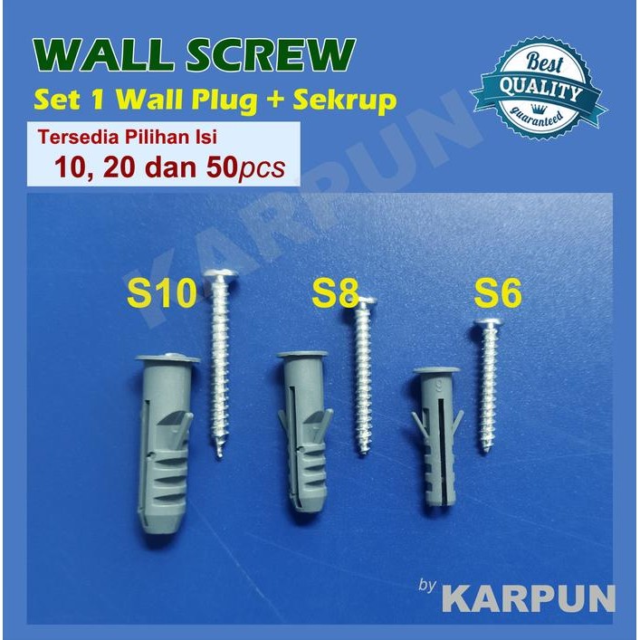 KUALITAS Sekrup Fisher sekrup Fissher Sekrup Fiser S6 S8 S10