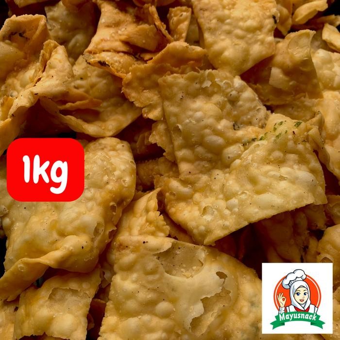 ORIGINAL Keripik Pangsit Bawang Goreng 1kg Snack Kiloan