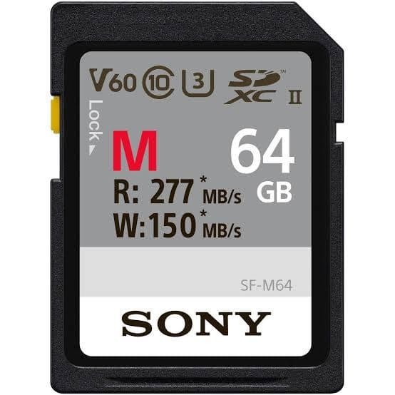 Memory Sony 64Gb Sdxc Uhs-Ii Speed 277Mb/S Sf-M64 Uhs-Ii Support 4K