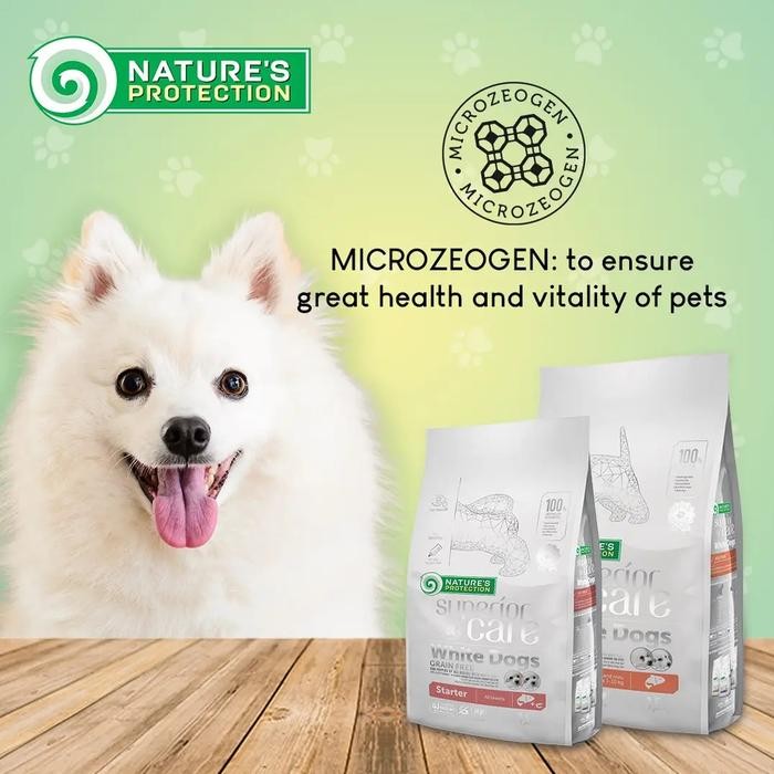 NATURES PROTECTION Superior Care White Dog Puppy Junior Adult Dog Food 1,5kg Makanan Anjing Grain