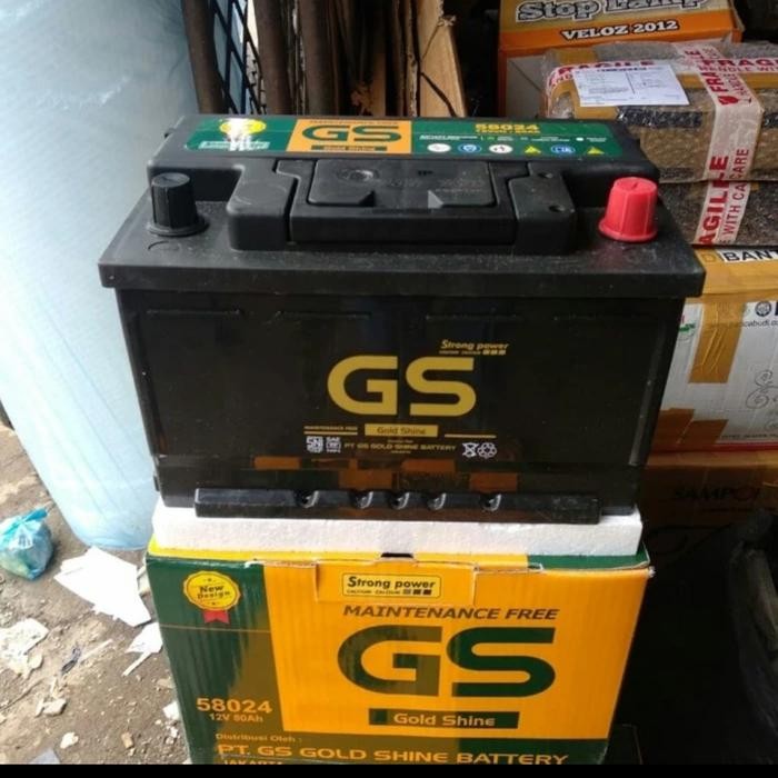 Aki Accu Basah 580-24 12V 80AH 80-Amper MF Kering GS Gold Shine