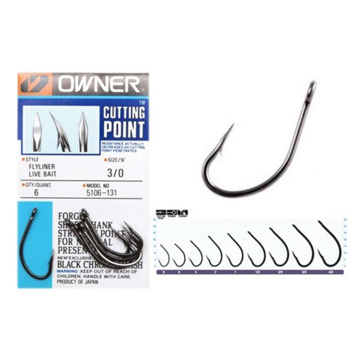 Pancing Owner Fly Liner Live Bait Hook 5106 Kail Kuat Made in Japan (TERBAIK) (TERBARU) (TERMURAH)