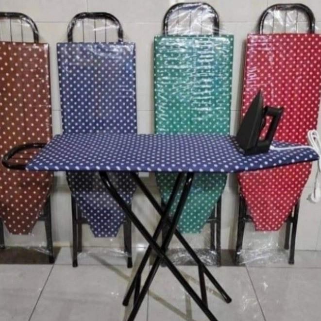 MEJA ALAS SETRIKA LIPAT DUDUK LESEHAN MOTIF POLKADOT