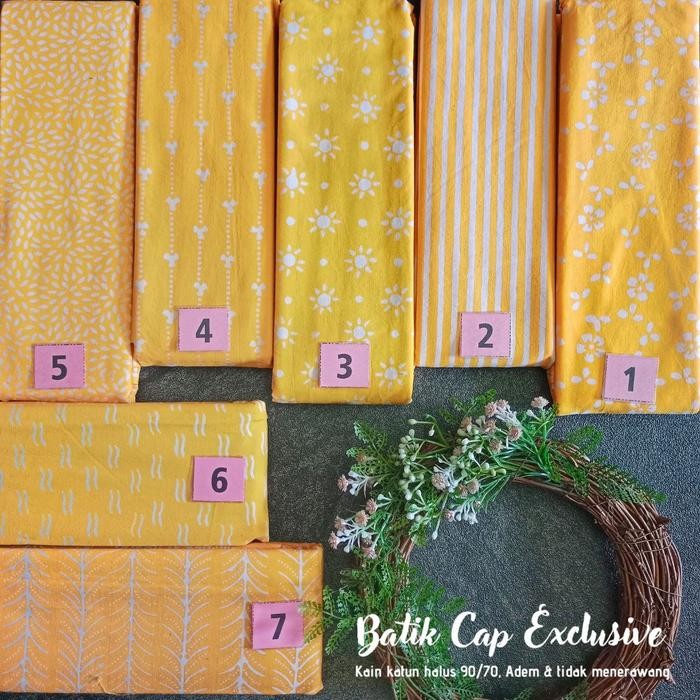 Kain Batik Cap Handmade Kuning Putih (26)