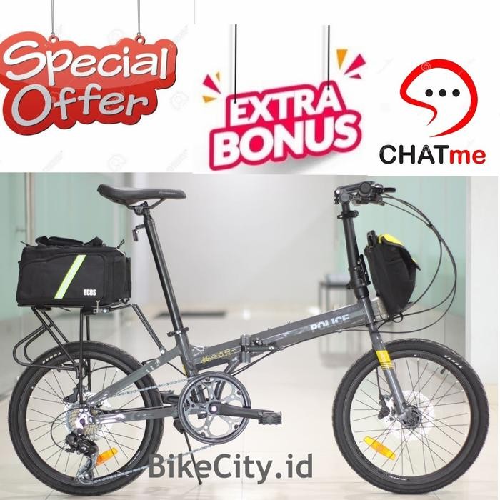 Sepeda Lipat Element Police Texas Bike To Work (Paket Lengkap) - Black