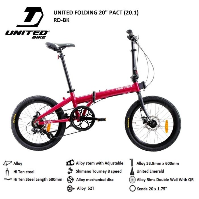 Sepeda Lipat Folding Bike 20 United Pact