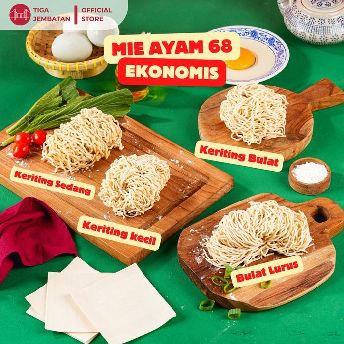 2os3- Mie Ayam Mentah 68 Ekonomis Mie Mentah Mie Ayam Mie Telor Bakmi Mentah Mie Vakum Mie