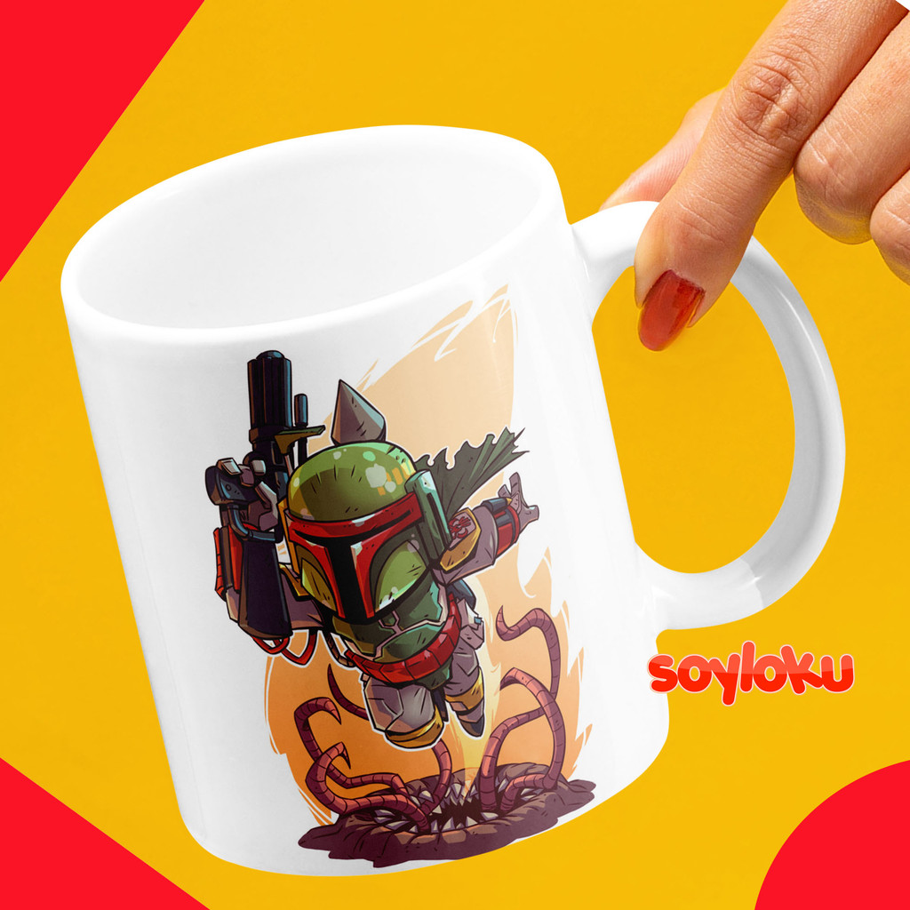 Chibi Boba Fett Ceramic Mug Hadiah Gelas Minum