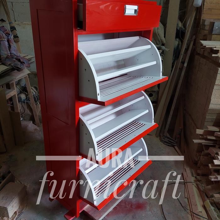 ASLI Lemari sepatu/Rak sepatu kayu READY STOCK