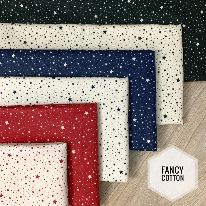 080j- Kain Katun Jepang Motif Fancy Tiny Star By Tokai Senko