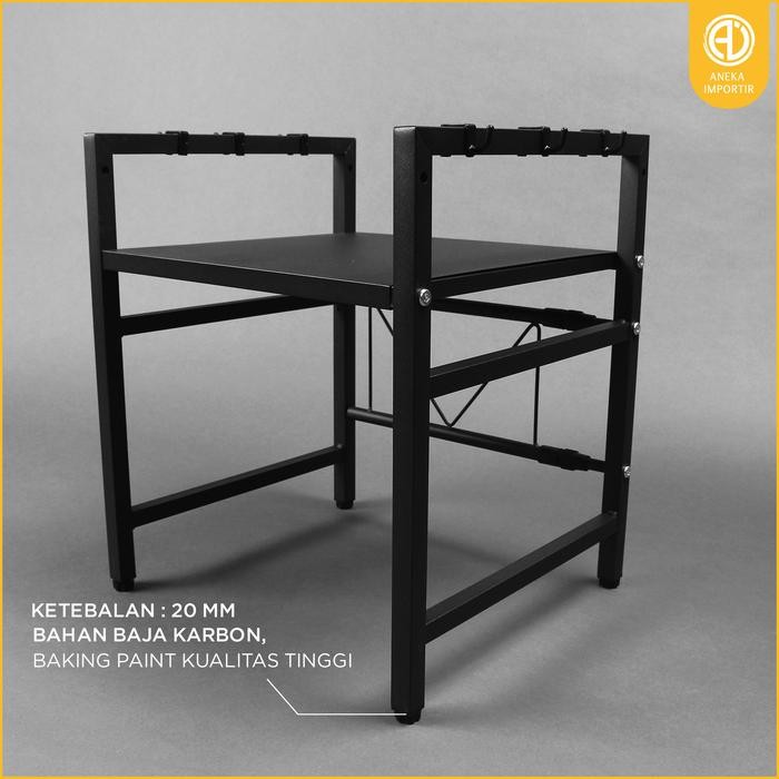 Rak Microwave Oven Tingkat Susun Meja Dapur Adjustable Serbaguna