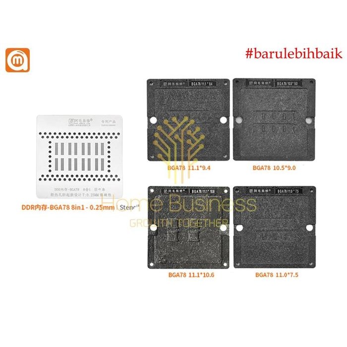 AMAO AMAOE Jig Upper Cetakan Stencil Plat 70X BGA78 8 In 1 IC RAM LPDDR3 LPDDR4 DDR3 DDR4 DDR Laptop