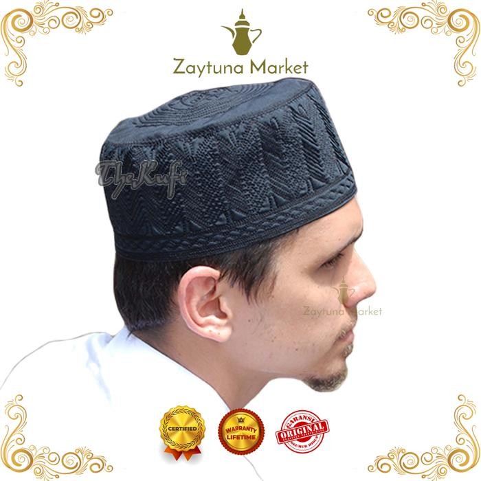 TERMURAH Peci Katun Bordir Madinah Hitam - Madinah Embroidered READY STOCK