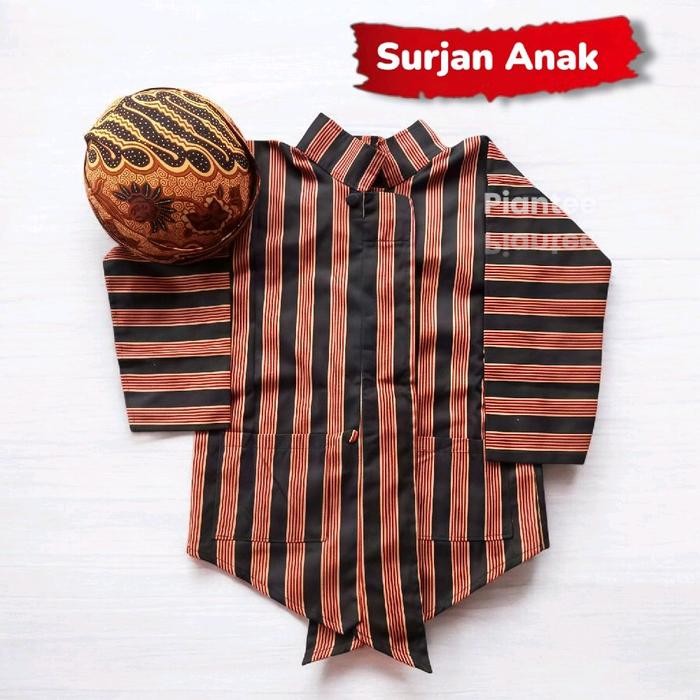 ASLI Surjan Anak Laki - Laki Baju AJawa Dewasa Lurik Solo Jogja Kemeja APakaian Fashion READY STOCK