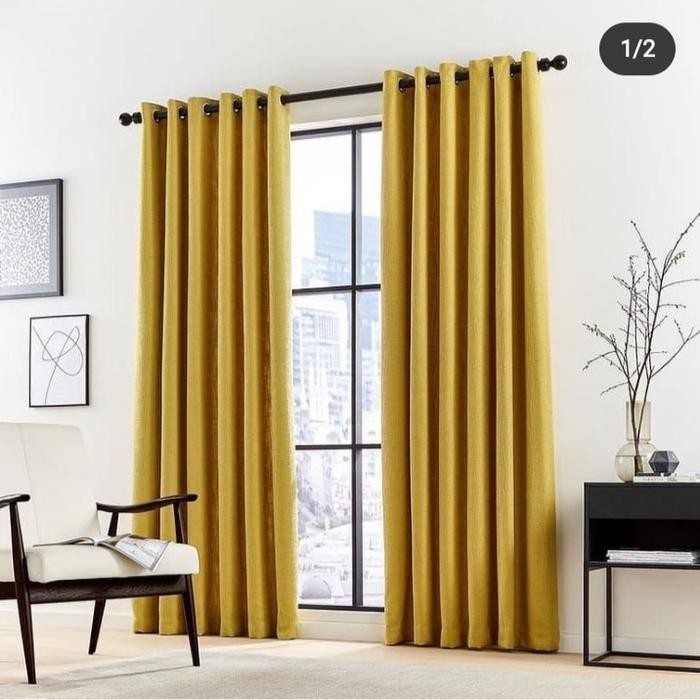 BnYKpRomO- Gorden Blackout Minimalis/Gorden Polos Moca Hitam Pink Gold Abu Kain Hordeng