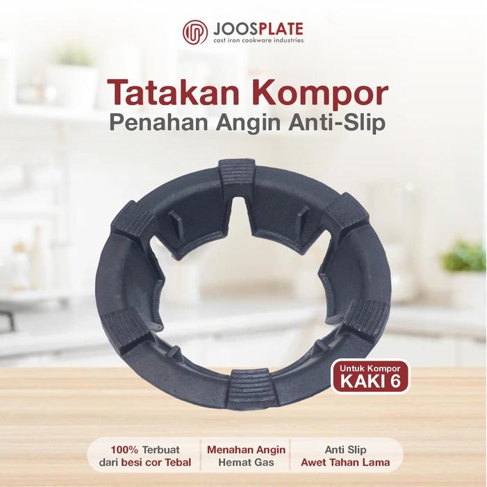 SIAPKIRIM Tatakan Kompor Anti Angin Kaki 6 / Cover Kompor Penahan Angin Anti-Slip Besi Cor Tebal
