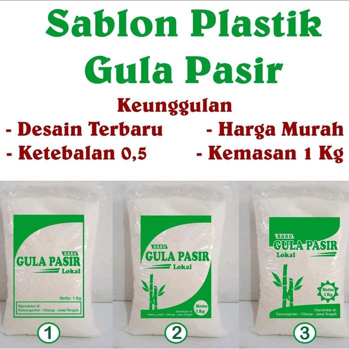 5r6v- Plastik Kemasan Gula Pasir 1Kg Isi 50Pcs Wadah Penyimpanan