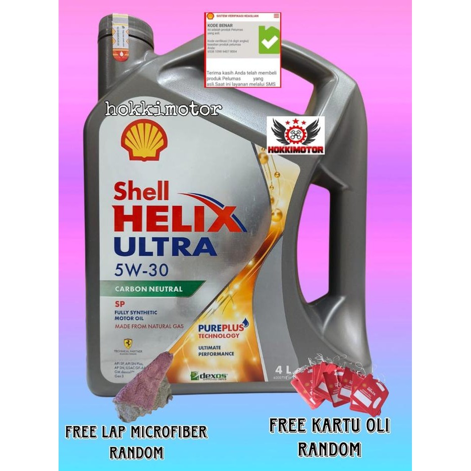 OLI MOBIL SHELL HELIX ULTRA 5W-30 4L (BARCODE)Hijau oli full synthetic