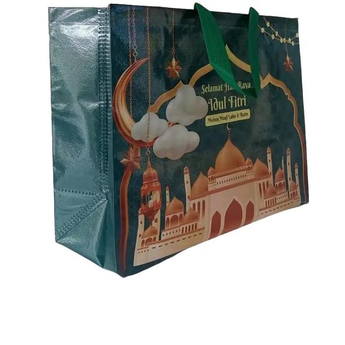 AtKqita- (1 Lusin = 12 Pcs) Tas Idul Fitri Laminasi Premium 40X30X15 Cm / Goodie Bag Laminasi