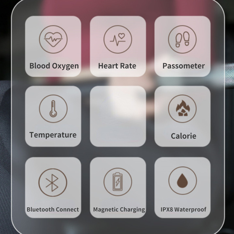 Bluetooth Fitness Tracker Smart Ring HB Health Fitbit Tracking Heart Rate Waterproof Blood Oxygen Pa