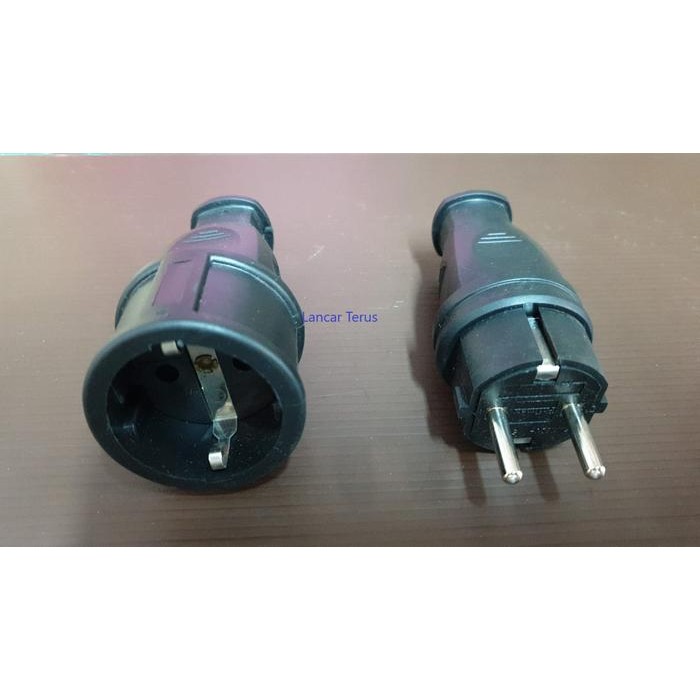 STEKER KARET / COLOKAN LISTRIK KONTRA KARET MESIN MALE FEMALE 1 SET