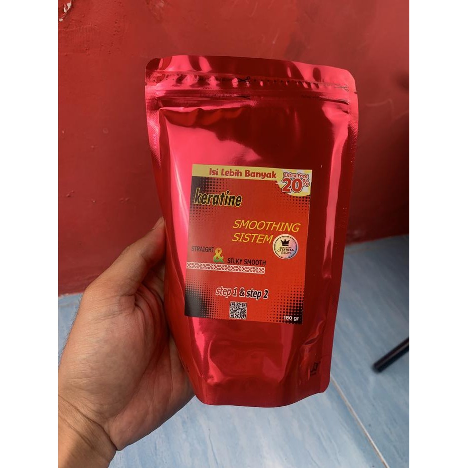 Hair Care Keratin Smoothing Sistem Pelurus Rambut Permanen Step 1 & 2 Tanpa Catok Pria Wanita