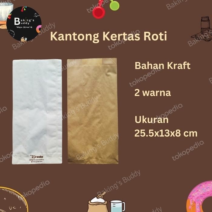 Kantong kertas Roti makanan
