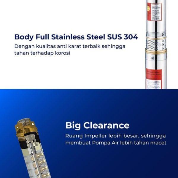 ok63- Mesin Pompa Submersible Satelit Sibel Shimizu 0.75 Hp Spg20-321K Bit