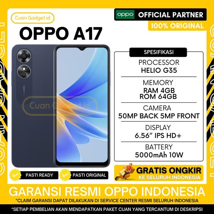Oppo A17 4/64 Oppo A 17 4/64 Garansi Resmi Indonesia