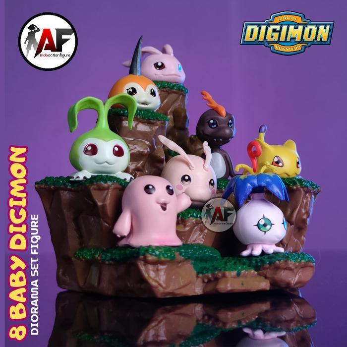 NEW STATUE ACTION FIGURE DIGIMON 8 BABY DIGIMON DIORAMA SET DESIGN