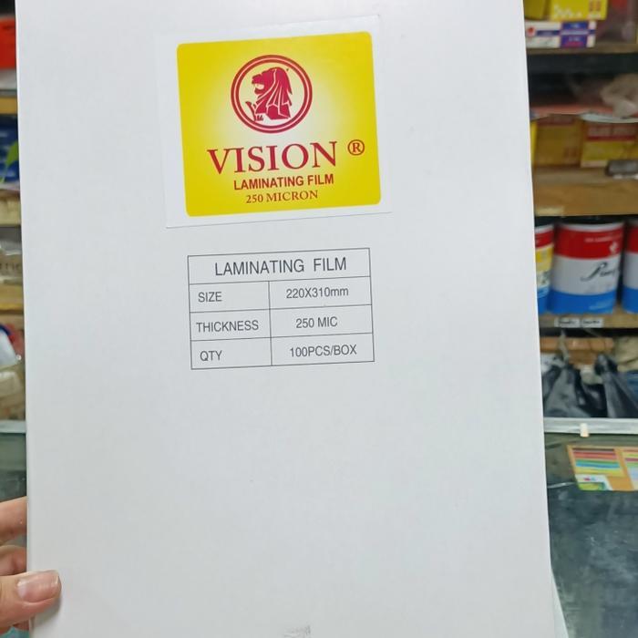 Bisa Gosend Plastik Laminating Vision Tebal 250 Micron Varian A4 Atau F4 / Dus