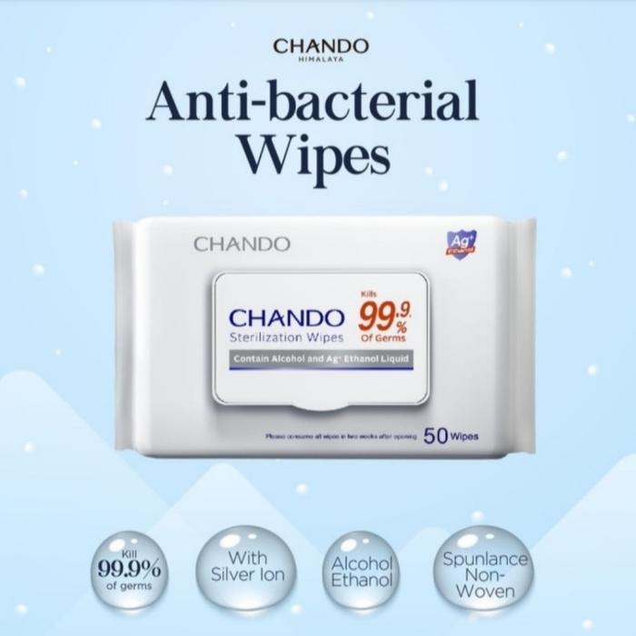 Promo 3X Chando Sterilization Wipes Tisu Basah Steril (Isi 50 Sheet) Terlaris