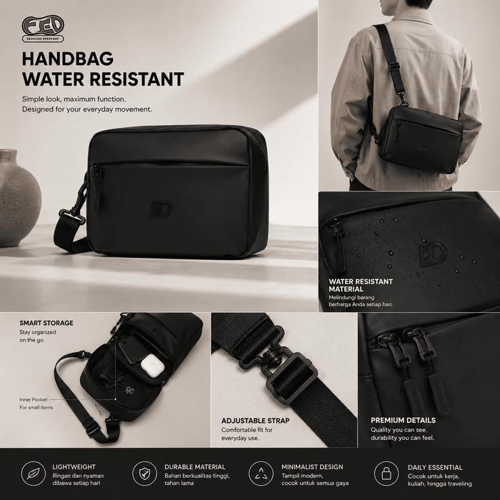 Eiger - Hand Bag Tas Selempang Pria Yaizu Sling Bag Multifungsi Hand Bag Waterproof Waistbag Hitam