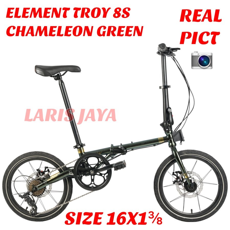 [ BONUS BELL ] SEPEDA LIPAT ELEMENT TROY 8S CHAMELEON FOLDING BIKE 16 INCH ELEMENT TROY 8 SPEED